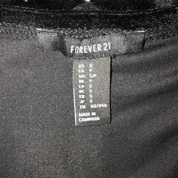 FOREVER 21 Black Velour Stretch Sleeveless Bodycon Style Dress Sz S - Picture 8 of 9